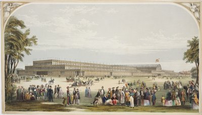 Zicht op het Crystal Palace, Hyde Park, 1851 door English School